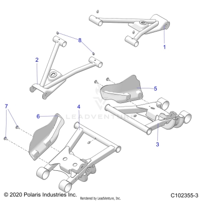 SUSPENSION, REAR CONTROL ARMS - A24S6E57A1 (C102355-3)