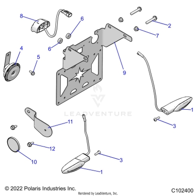 ELECTRICAL, TURN SIGNALS, HORN and LICENSE PLATE LIGHT - A23SWE57F1/S57C1/C2/E1/E2 (C102400)