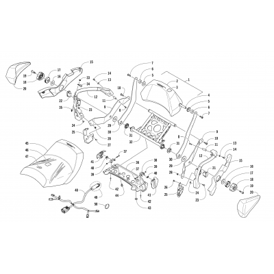 PASSENGER SEAT AND BACKREST ASSEMBLY