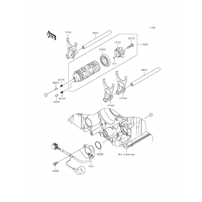 Gear Change Drum/Shift Fork(s)