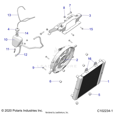 ENGINE, COOLING SYSTEM, RADIATOR, FAN & OVERFLOW BOTTLE - A23SDE57K4 (C102234-1)