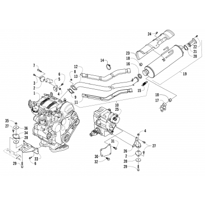 ENGINE AND EXHAUST