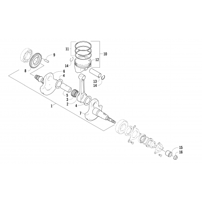 CRANKSHAFT AND PISTON ASSEMBLY