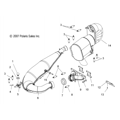 Engine, Exhaust S08pm7/Pg7/Ph7 (49Snowexhaustrmk155)