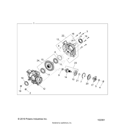 DRIVE TRAIN, REAR GEARCASE INTERNALS - A25SLE95FF (102061)