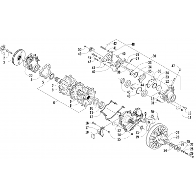 DRIVE TRAIN SHAFT AND BRAKE ASSEMBLIES