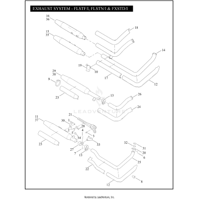 EXHAUST SYSTEM - FLSTF/I, FLSTN/I & FXSTD/I