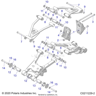 SUSPENSION, REAR CONTROL ARM, MOUNTING - A25SDE57P2 (C0211229-2)