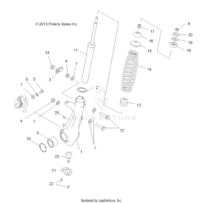 SUSPENSION, FRONT STRUT - A20SEF57C1/S57C1/C2/C5/C9/CK/CY/F1/F2/E1/E2/E5/EK (49ATVSTRUT13SP500)