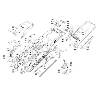 TUNNEL, REAR BUMPER, AND SNOWFLAP ASSEMBLY