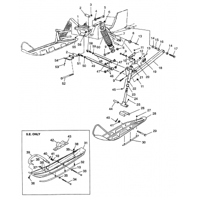 Front Suspension & Ski 600 Xcr 0975677, 600 Xcr Se & European 6