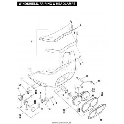 WINDSHIELD, FAIRING & HEADLAMPS