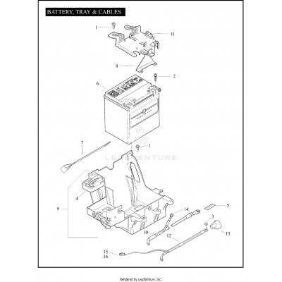 BATTERY, TRAY & CABLES