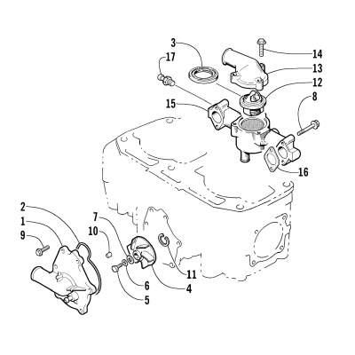 WATER PUMP AND THERMOSTAT