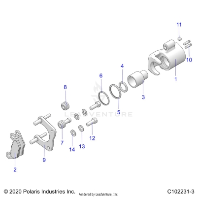 BRAKES, REAR CALIPER - A25SKE57A1 (C102231-3)
