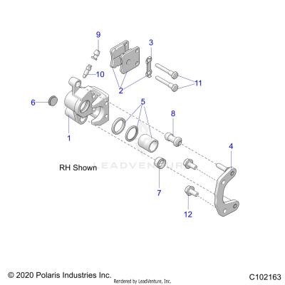 BRAKES, CALIPERS, FRONT - A25HBA07B5/B7 (C102163)