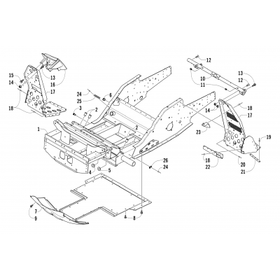 FRONT FRAME AND FOOTREST ASSEMBLY