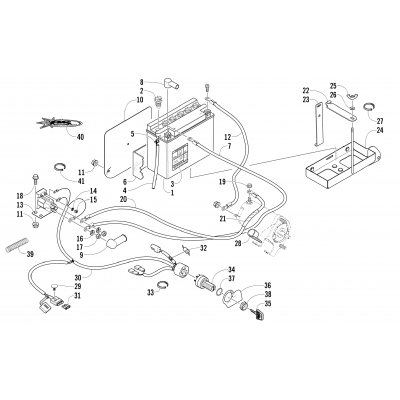 BATTERY, SOLENOID, AND CABLES