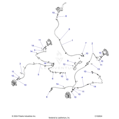 BRAKES, BRAKE LINES - A25SJE57CP/EP (C102624)