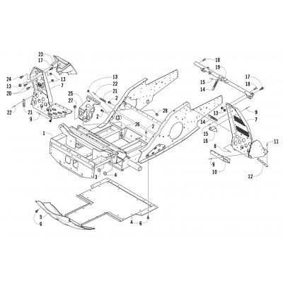 FRONT FRAME AND FOOTREST ASSEMBLY