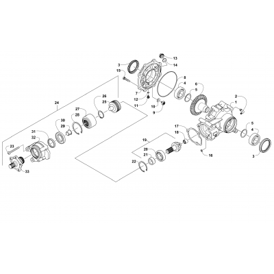 REAR DRIVE GEARCASE ASSEMBLY