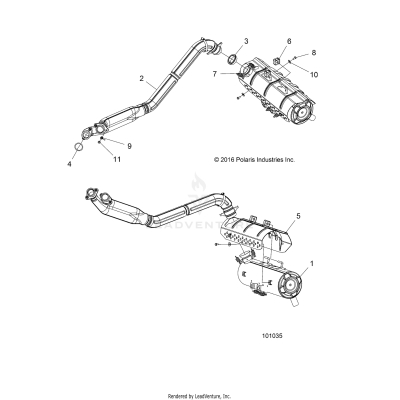 ENGINE, EXHAUST - A19SYE95BV [101035]