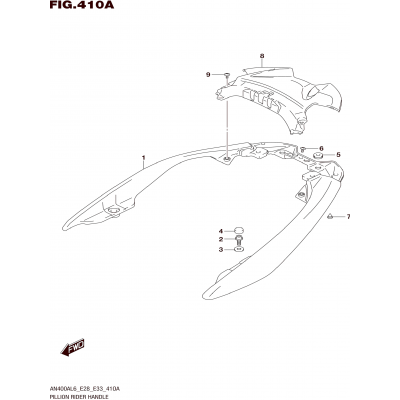 PILLION RIDER HANDLE (AN400AL6 E33)