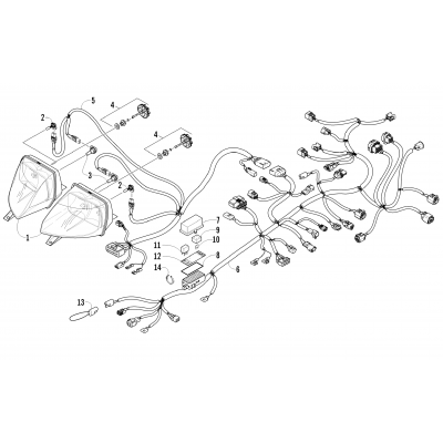 HEADLIGHT AND WIRING ASSEMBLIES