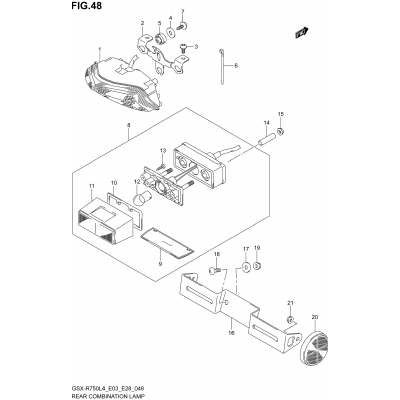 REAR COMBINATION LAMP (GSX-R750L4 E28)