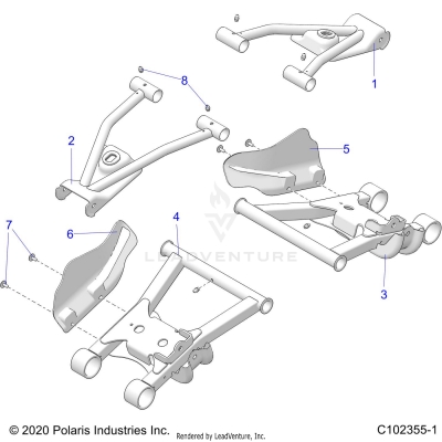 SUSPENSION, MIDDLE CONTROL ARMS - A24S6E57A1 (C102355-1)