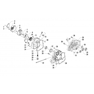 RIGHT CRANKCASE AND COVER ASSEMBLY