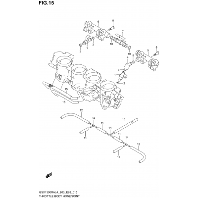 THROTTLE BODY HOSE/JOINT (GSX1300RAL4 E28)