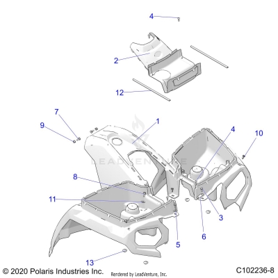 BODY, FRONT CAB - A23SDE57K4 (C102236-8)