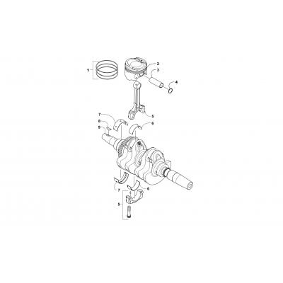 CRANKSHAFT AND PISTON ASSEMBLY