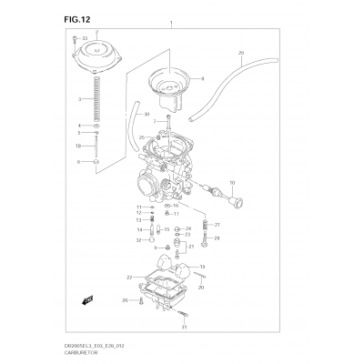 CARBURETOR (DR200SEL3 E33)