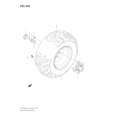 RIGHT REAR WHEEL (LT-A500X E33)