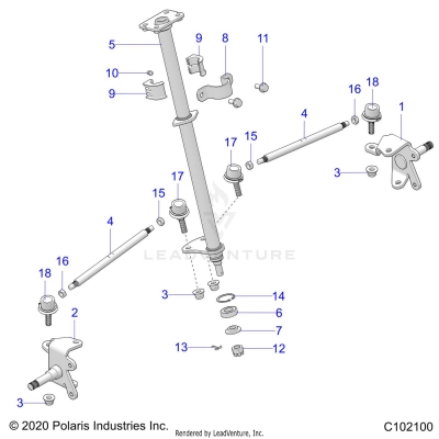 STEERING, STEERING POST AND TIE ROD ASM - A25HBA07B5/B7 (C102100)