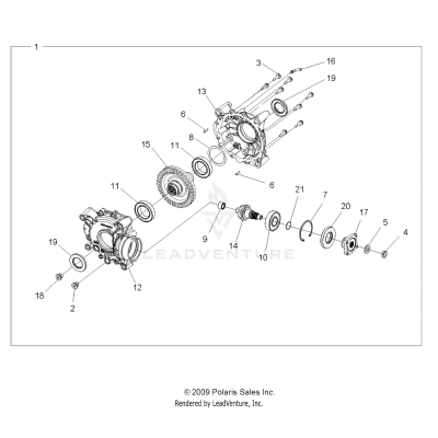 DRIVE TRAIN, REAR GEARCASE INTERNALS - A19SVS95CR/ER [49ATVTRANSINTL1332802]