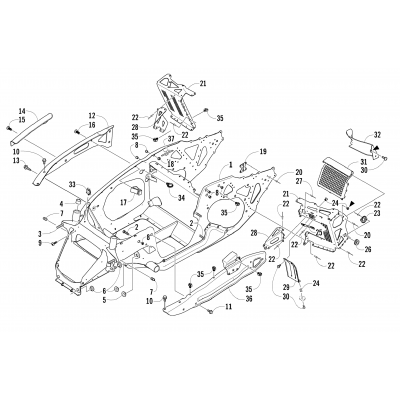 FRONT FRAME AND FOOTREST ASSEMBLY