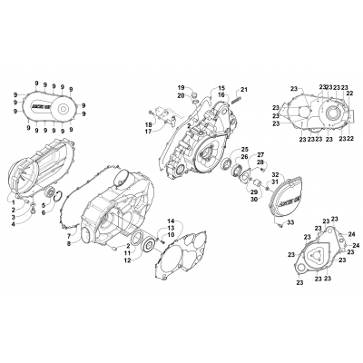 CLUTCH/V-BELT/MAGNETO COVER ASSEMBLY