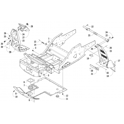 FRONT FRAME AND FOOTREST ASSEMBLY