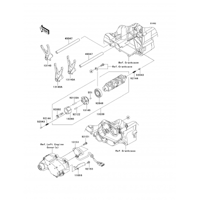 Gear Change Drum/Shift Fork(s)