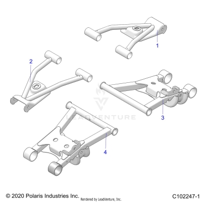 SUSPENSION, MIDDLE CONTROL ARMS - A23S6E57F1/FK (C102247-1)
