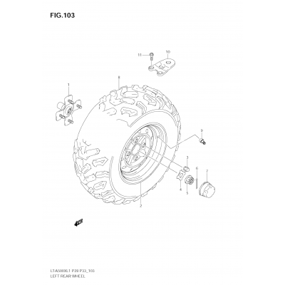 LEFT REAR WHEEL (LT-A500X L1 E33)