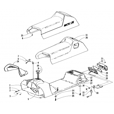 GAS TANK, SEAT, AND TAILLIGHT ASSEMBLY