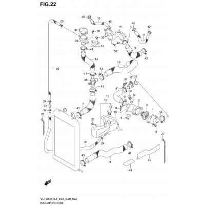 RADIATOR HOSE (VL1500BTL3 E33)