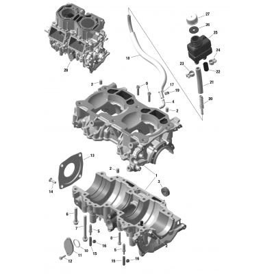 01- Engine - Crankcase -  598 RS