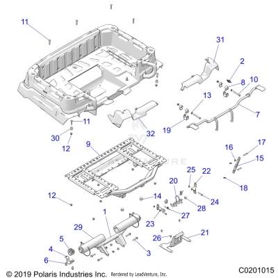 BODY, REAR BOX FRAME AND PIVOT - A20SWE57F1/S57C1/C2/E1/E2 (C0201015)