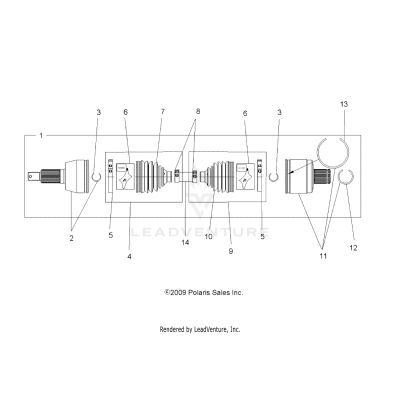 DRIVE TRAIN, DRIVE SHAFT, REAR - A25SVE95PG (49ATVSHAFTDRIVERR1332642)