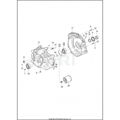 CRANKCASE, ENGINE OIL FILTER AND COOLER - TWIN CAM 110™